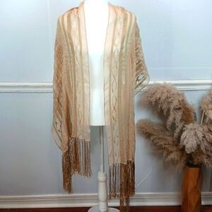 Preston & York Elegant Cream and Tan Wrap